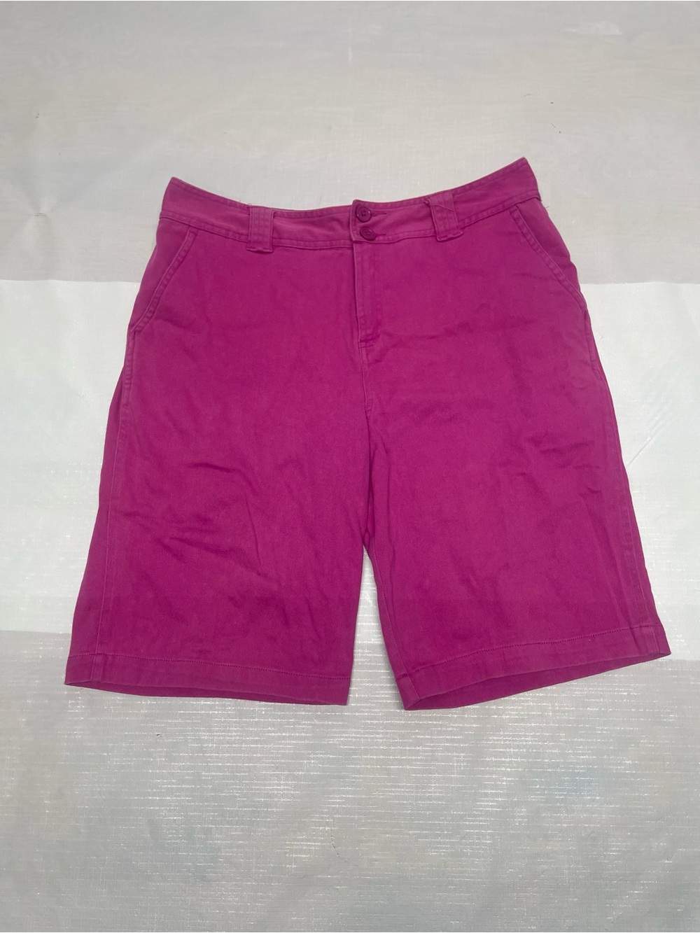 Women's Magenta Bermuda Shorts with Mid-Rise Waist Sz:12